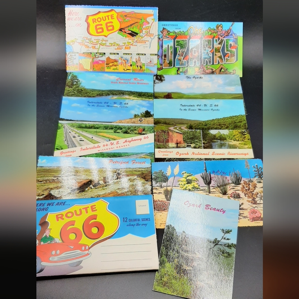 Vintage Lot of 12 Route 66 The Ozarks Post Cards Unused